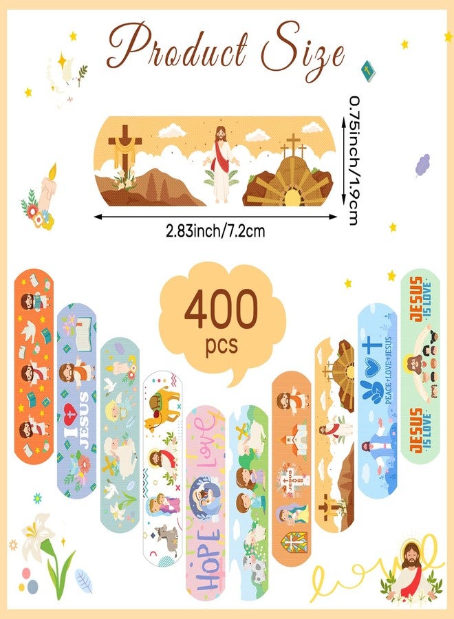 Threlaco 400 Pcs Jesus Bandages Jesus Adhesive Bandages Kids Adults Bulk 2.83x0.75'' Christian Gifts God Bless You Waterproof PE Heals Bandage for Boo Boo Church Sunday School Supplies, Latex Free - Image 2